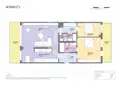 living - Piso de 115m² con 26m² terraza en venta en Pedralbes - Plano del piso thumbnail - 1