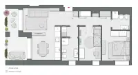 Two Bedrooms of 95 sqm - Edificio C2 - LivinUp  | Milano - Floor Plan thumbnail - 1