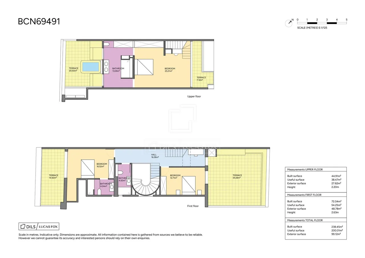 living - 234m² penthouse with 100m² terrace for sale in Sant Gervasi - Galvany - Floor Plan - 2