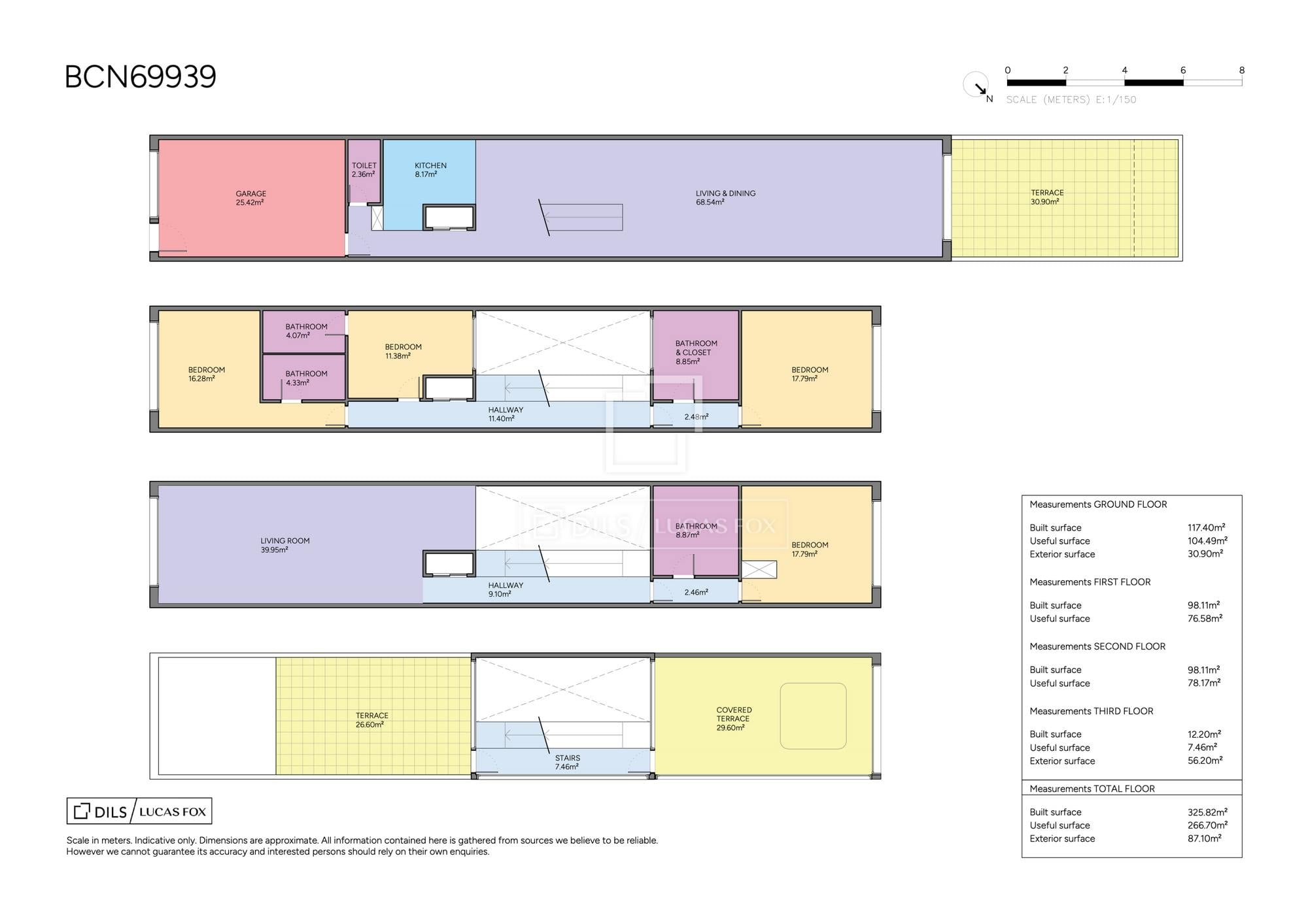living - 326m² house / villa with 35m² terrace for sale in Les Corts - Floor Plan - 1