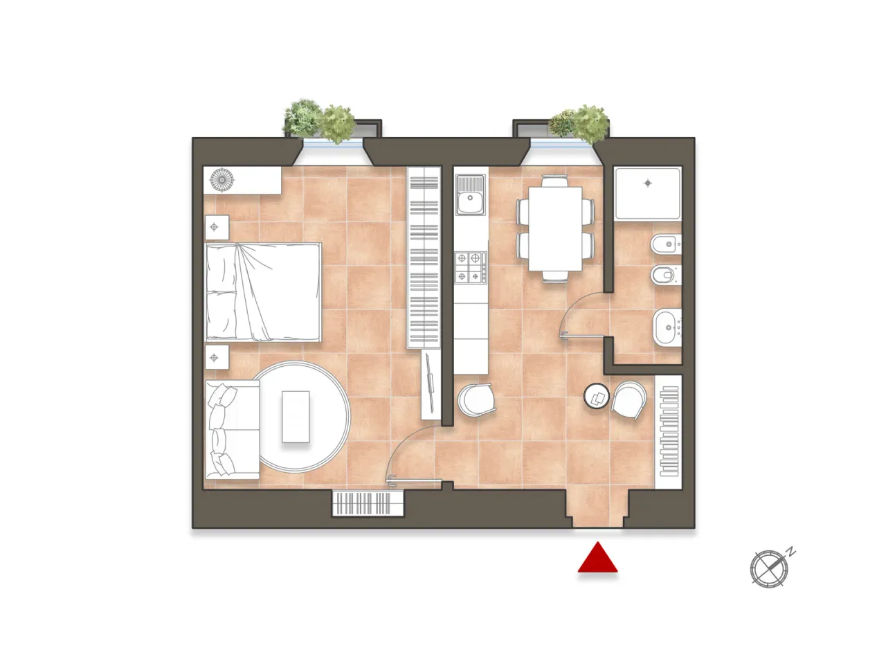 living - Botta 8 - Wonen - Dils - Verdiepingsplan - 1