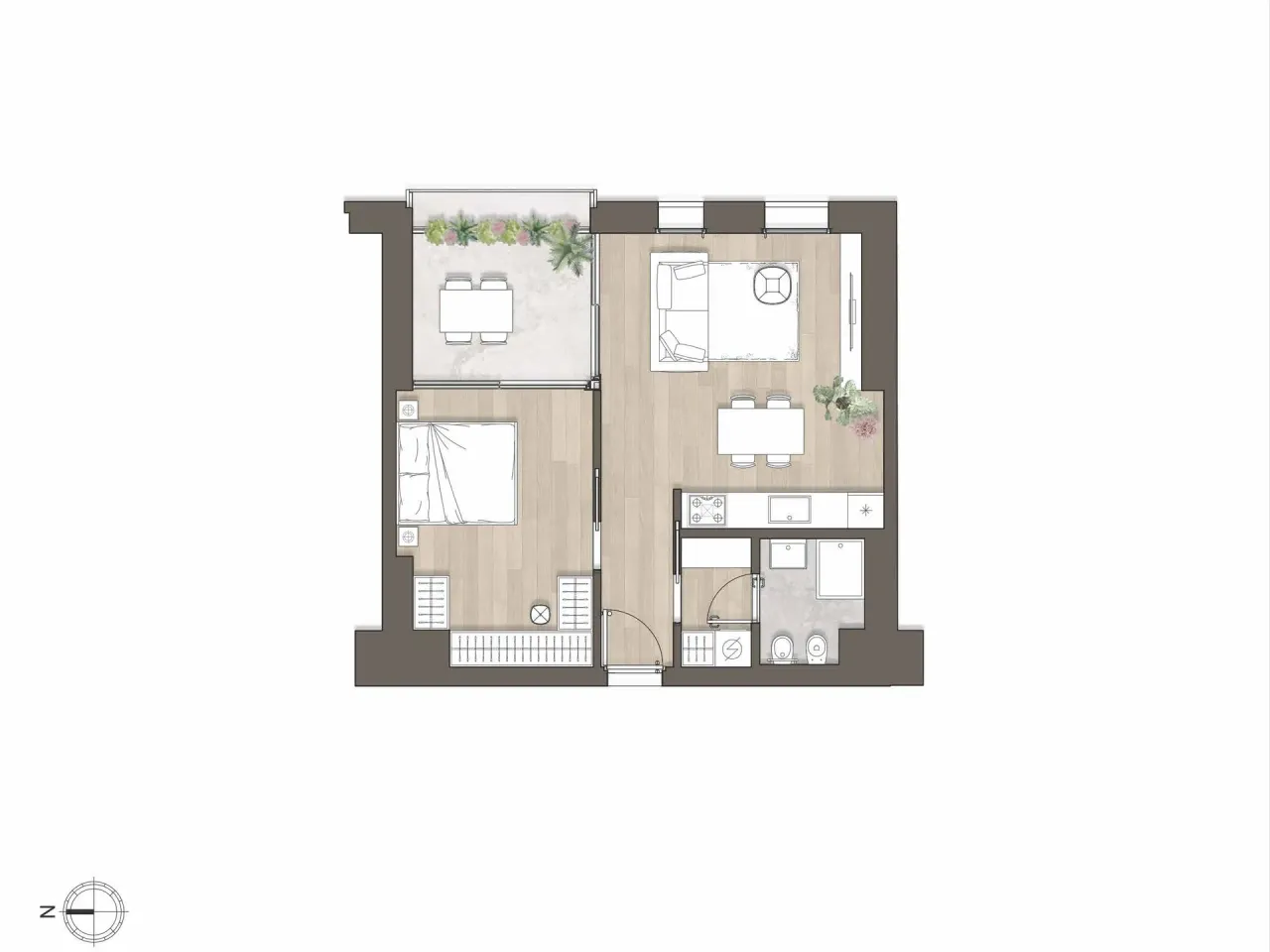 living - Garofalo 37 - Living - Dils - Verdiepingsplan - 1