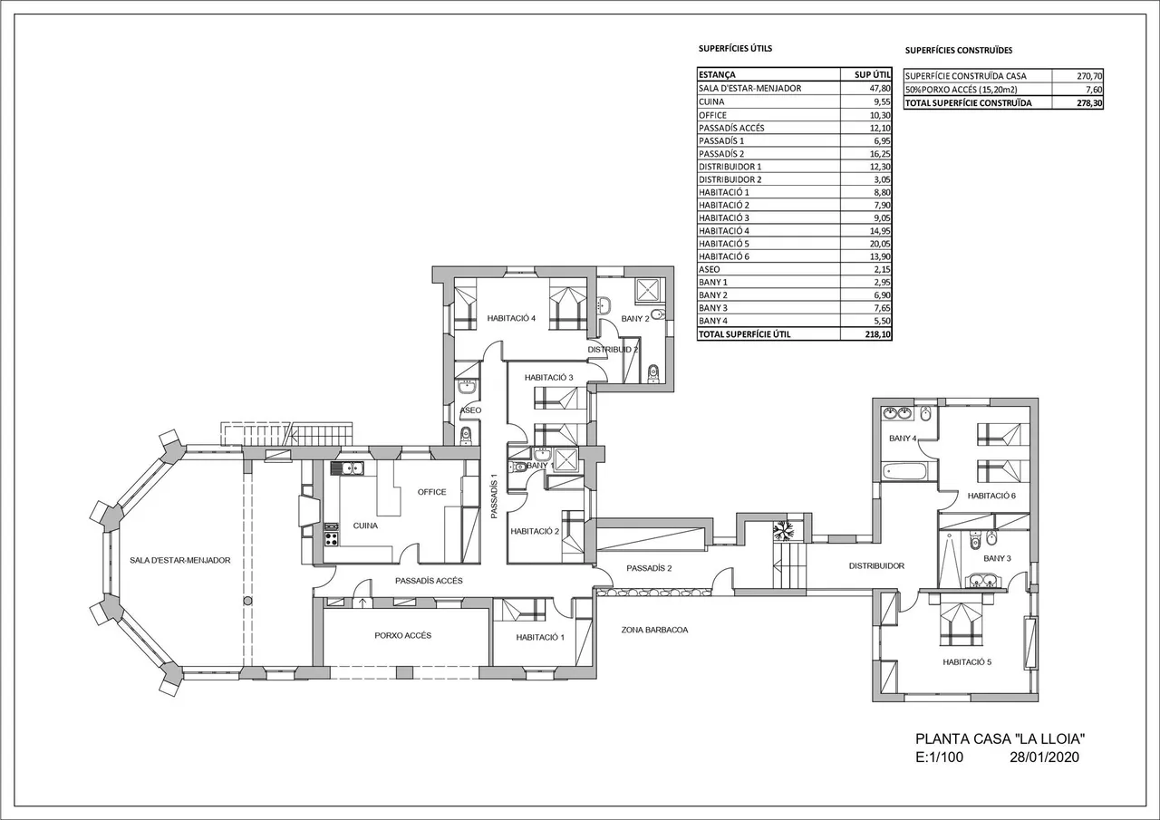 living - 663m² house / villa for sale in El Port de la Selva - Floor Plan - 1