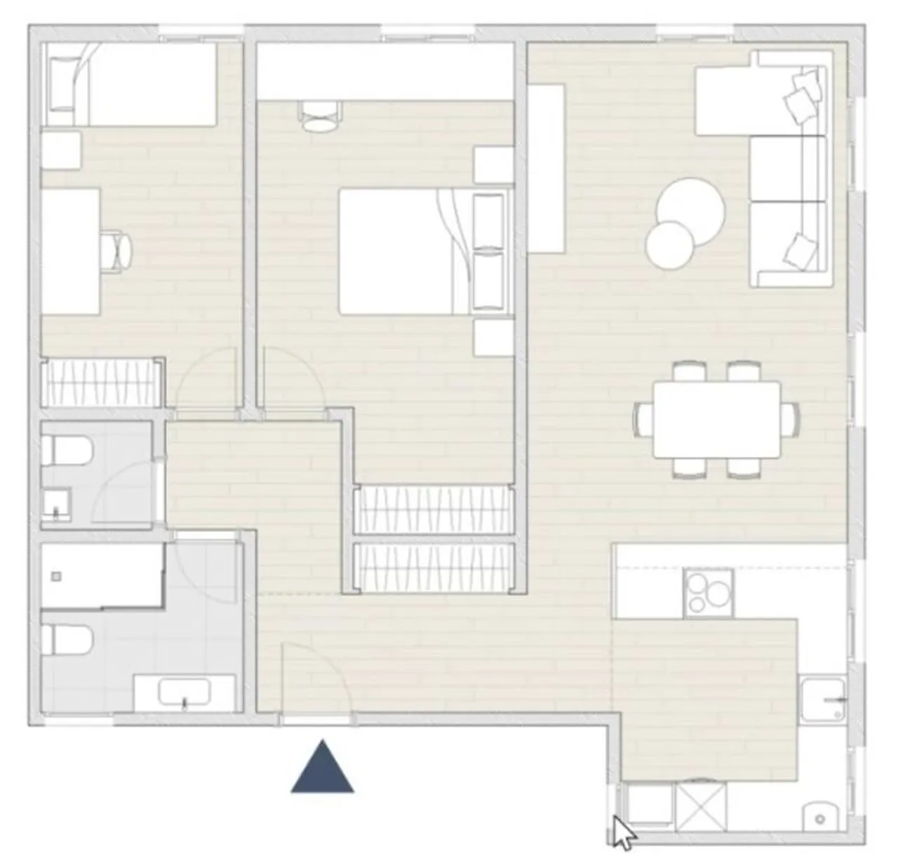 living - 77m² apartment for sale in Barceloneta, Barcelona - Floor Plan - 1