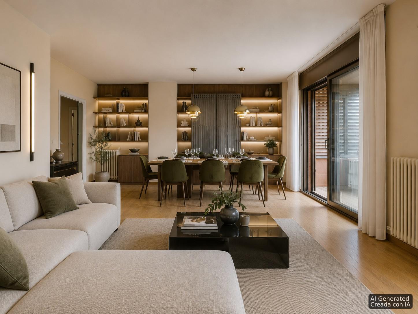 living - Piso de 144m² con 18m² terraza en venta en Pedralbes - featured