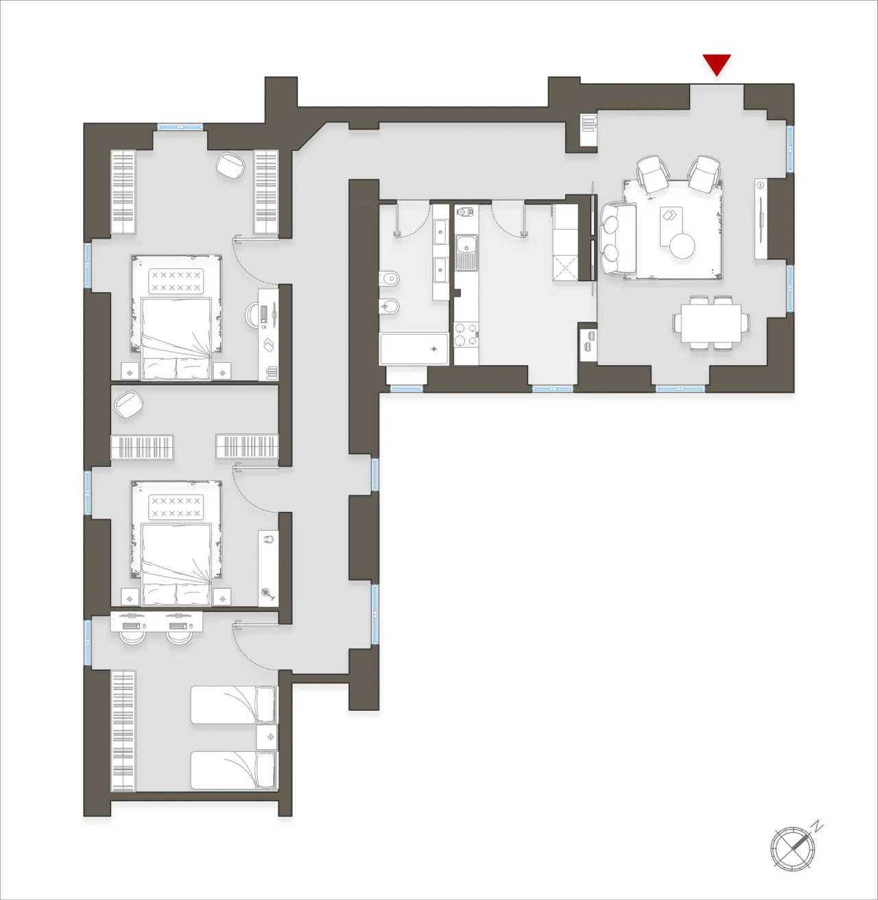 living - Ippolito Nievo 5 - Living - Dils - Plano del piso - 1