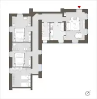 living - Ippolito Nievo 5 - Wonen - Dils - Verdiepingsplan thumbnail - 1