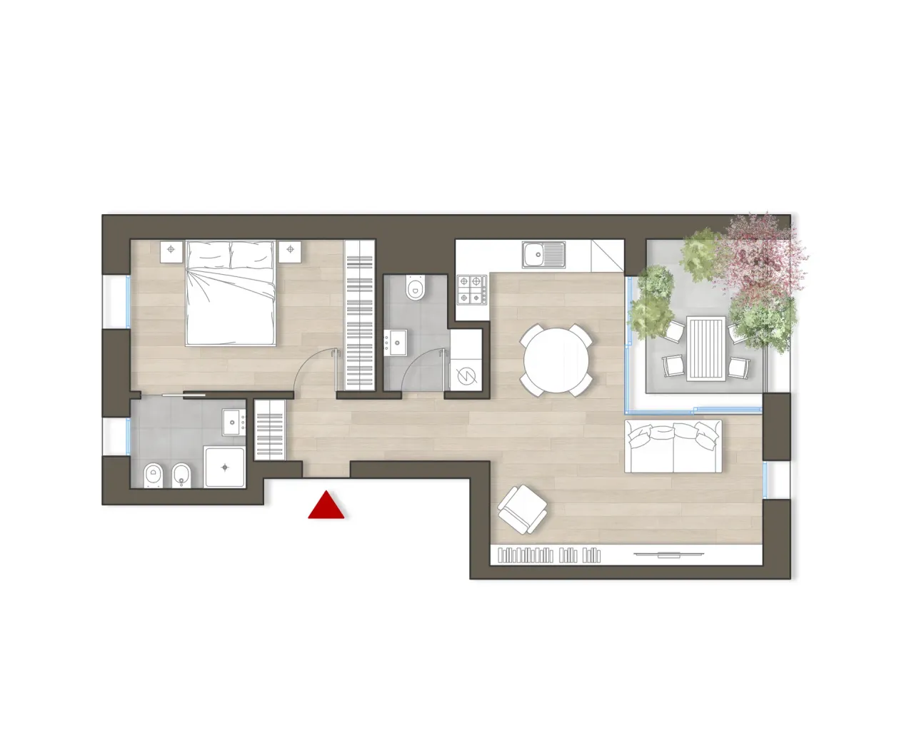 living - Garofalo 37 - Living - Dils - Verdiepingsplan - 1