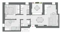 Two Bedrooms Compact of 88 sqm - Edificio C1 - LivinUp  | Milano - Floor Plan thumbnail - 1