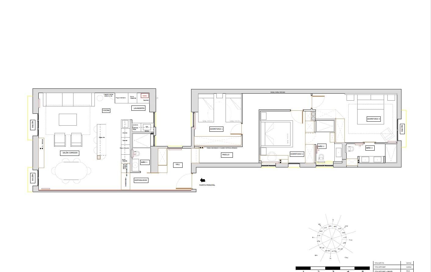 living - Piso de 153m² en venta en Goya, Madrid - Plano del piso thumbnail - 1