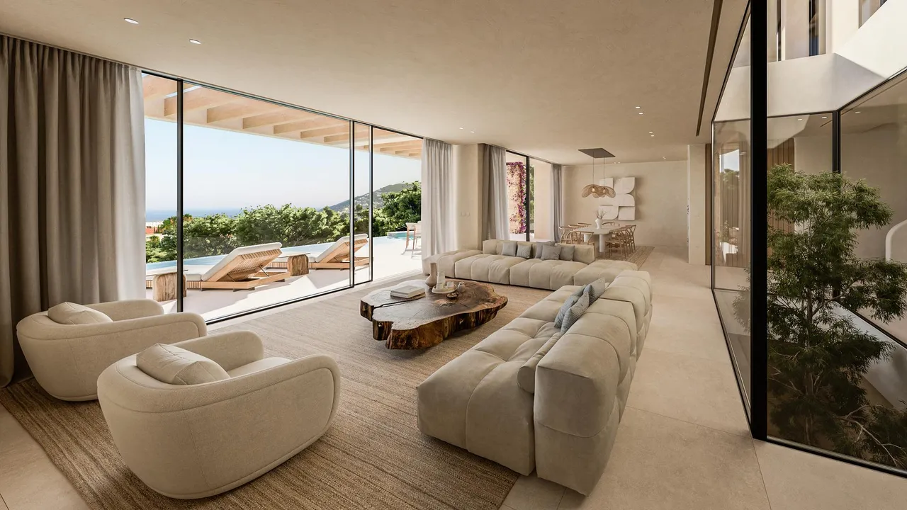 living - THE IBIZA RESIDENCES, an exclusive villa collection with sea views in Santa Eulalia, Ibiza - gallery - 6