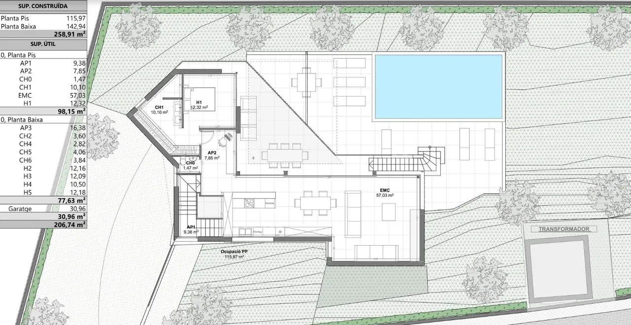 living - 259m² house / villa for sale in Cadaqués, Costa Brava - Floor Plan - 2