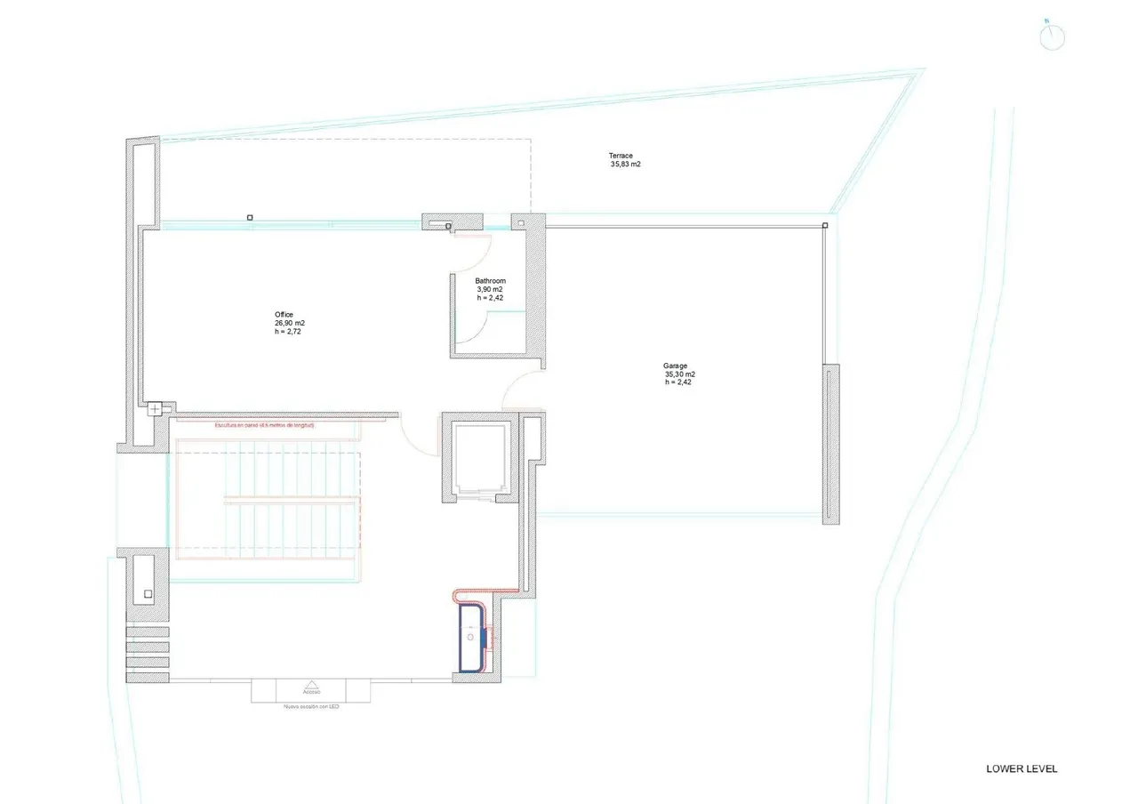 living - Casa / villa de 715m² con 800m² de jardín en venta en Madroñal - Plano del piso - 1