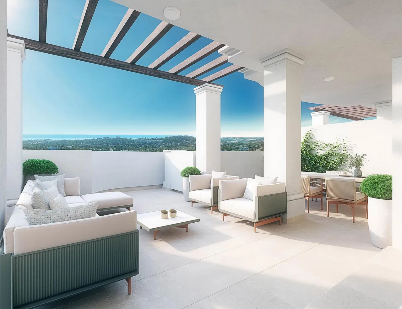 living - Private gated Development with Beautiful renovated 2 and 3 Apartments with view , communal pools and Gym,private parking and security in Nueva Andalucia, Costa del Sol - gallery - 2