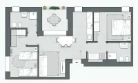 Two Bedrooms of 91 sqm - Edificio C1 - LivinUp  | Milano - Floor Plan thumbnail - 1