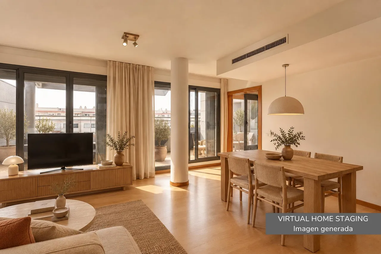 living - Ático de 100m² con 65m² terraza en venta en Ciudad de las Ciencias - gallery - 8