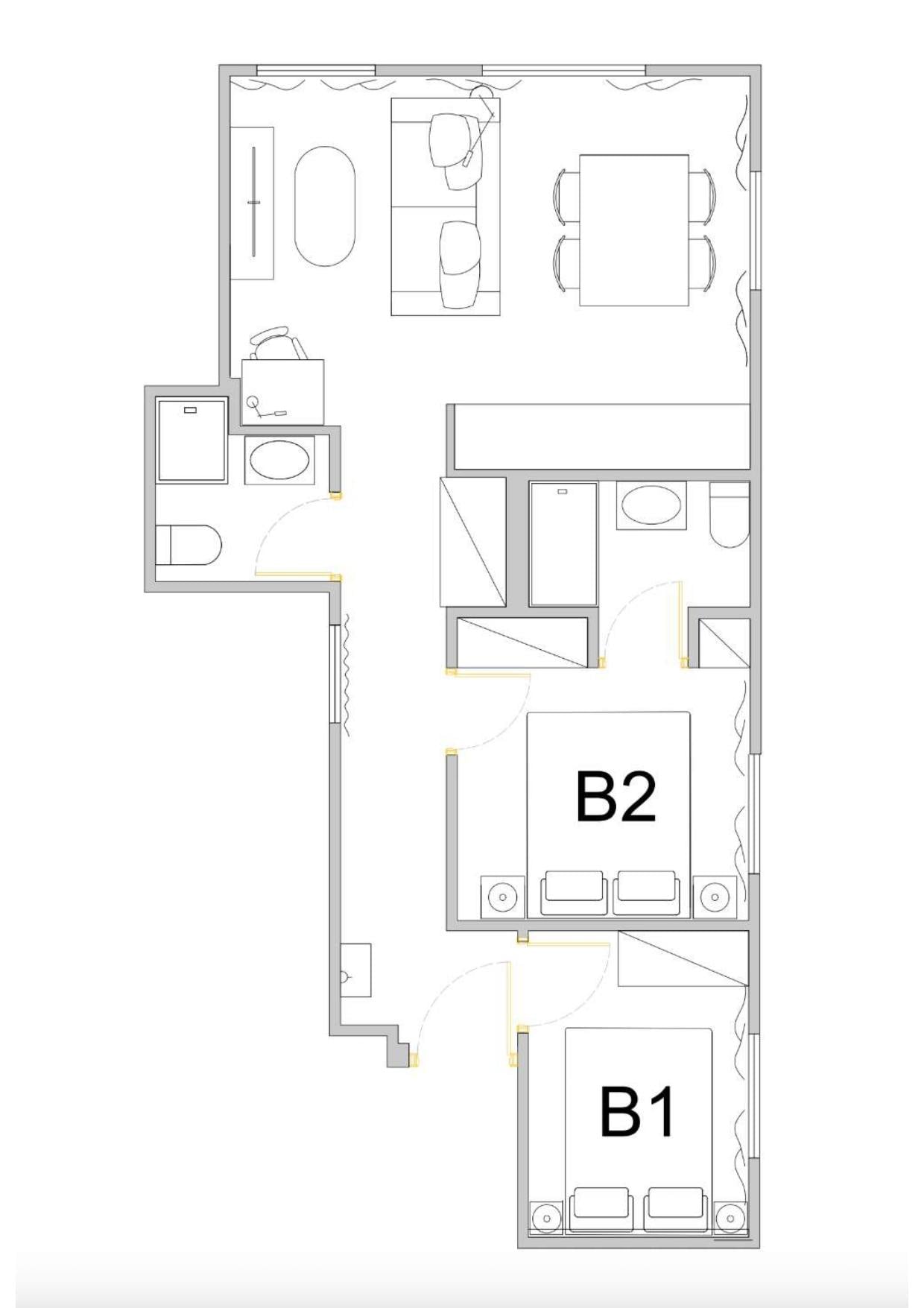 living - 54m² apartment for sale in Goya, Madrid - Floor Plan thumbnail - 1