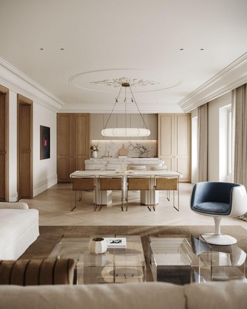 living - Piso de 252m² en venta en Almagro, Madrid - featured