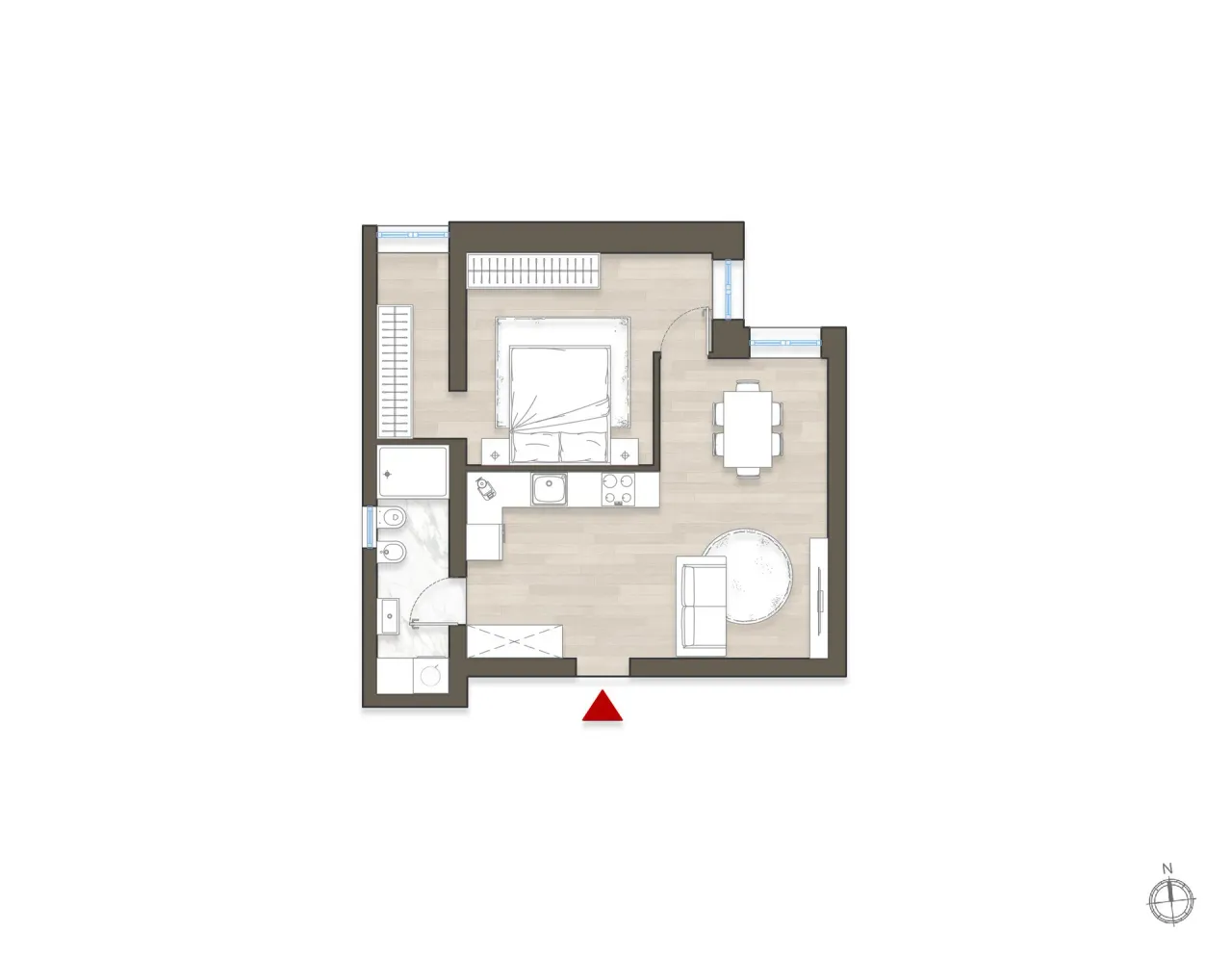 living - Parini 9 - Wonen - Dils - Verdiepingsplan - 1