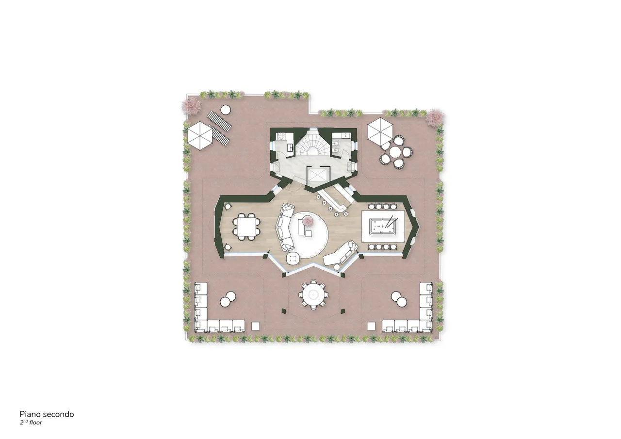living - Villa Astaldi - Living - Dils - Plan d'étage - 3