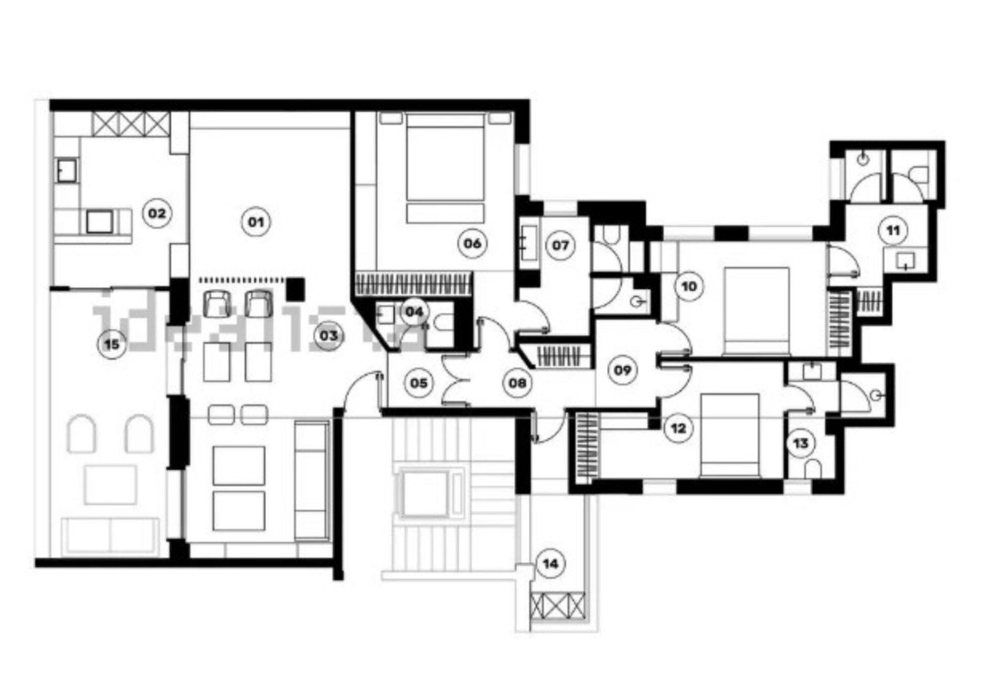 living - Ático de 208m² con 21m² terraza en venta en Goya, Madrid - Plano del piso thumbnail - 1