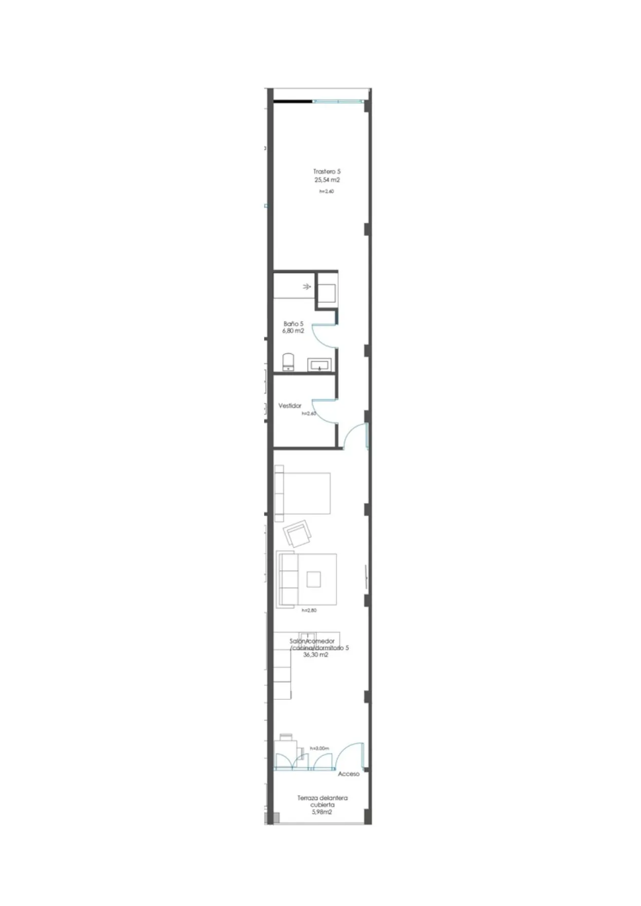 living - 87m² apartment for sale in Extramurs, Valencia - Floor Plan - 1