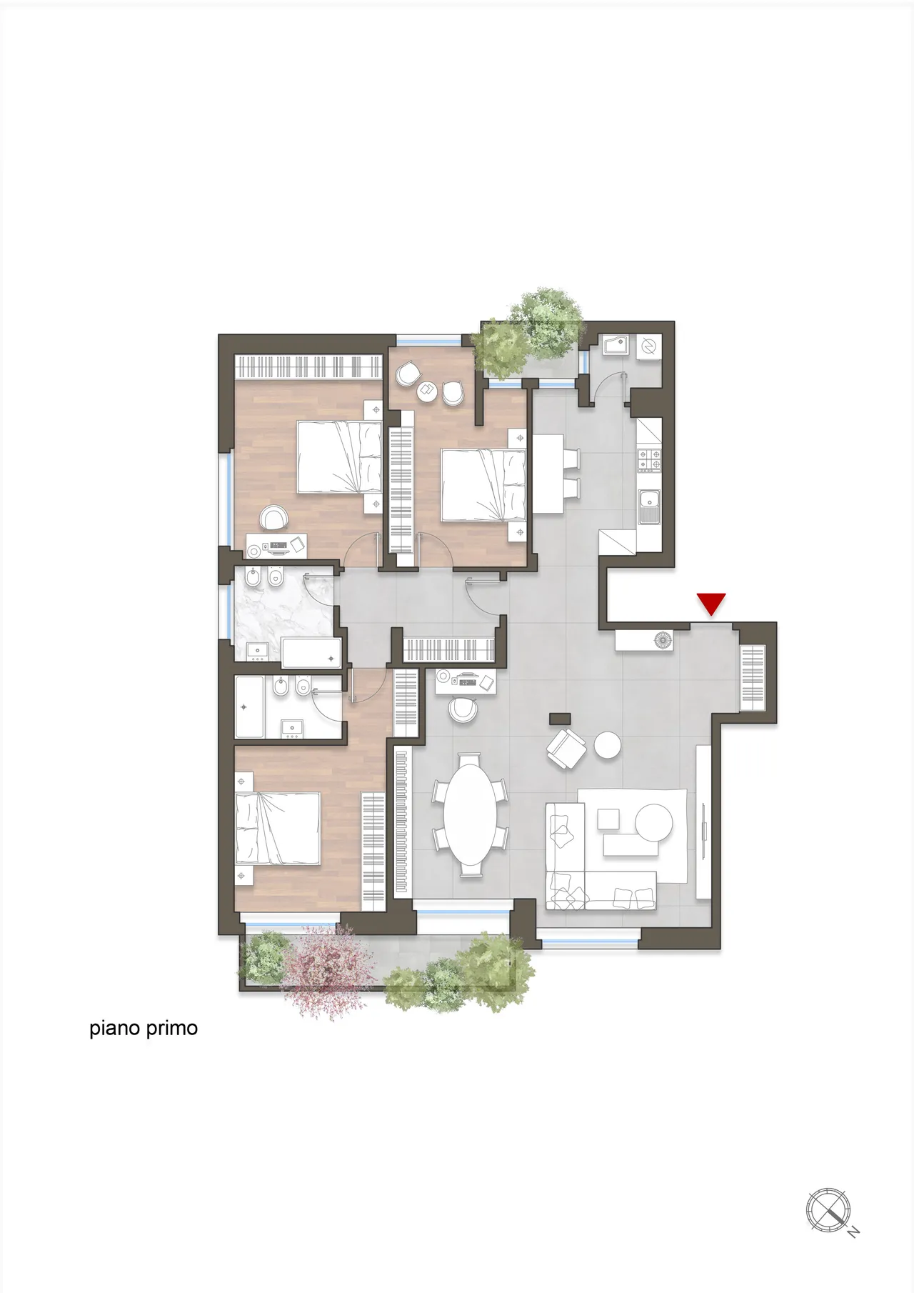 living - Via Vergani n. 21 - Living - Dils - Verdiepingsplan - 1
