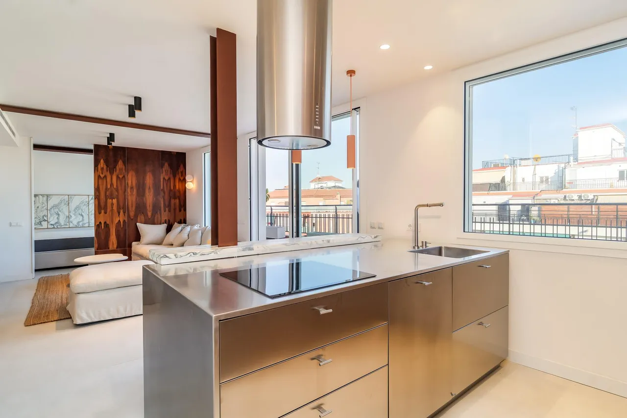 living - 117m² penthouse with 107m² terrace for sale in Les Corts - gallery - 6
