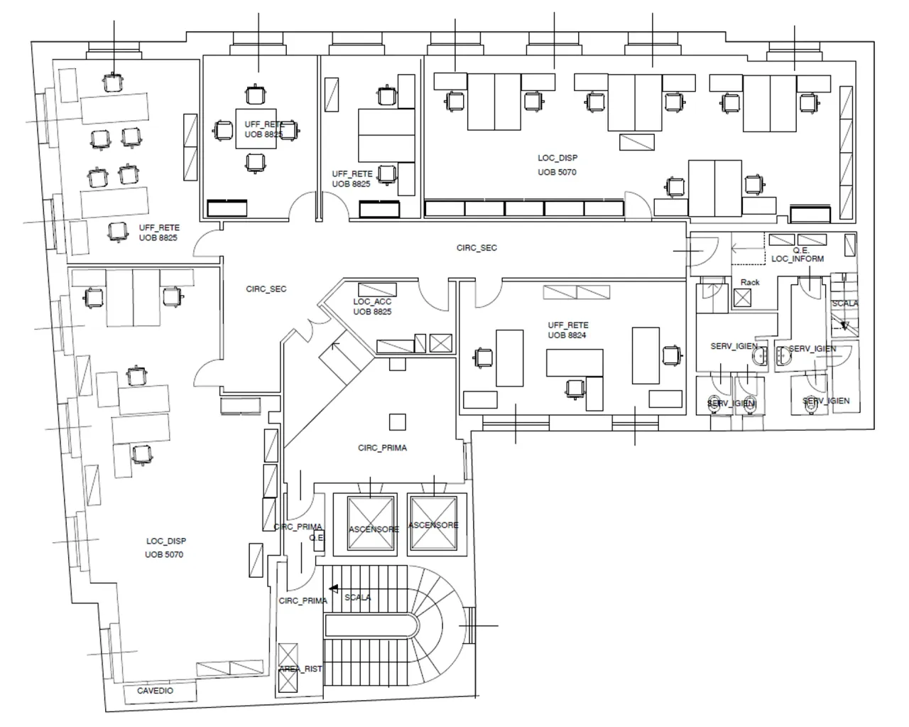 office - Santa Maria Segreta 5 - Bureaux - Dils - Plan d'étage - 1