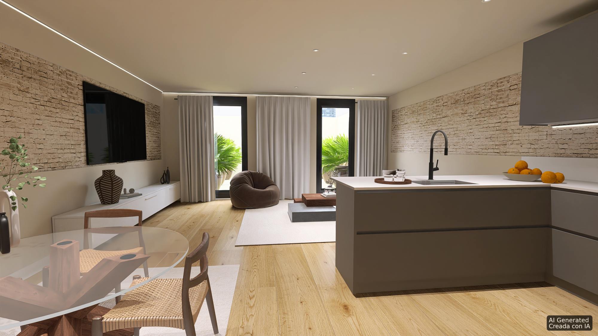 living - Piso de 132m² con 27m² terraza en venta en Poble Sec - featured