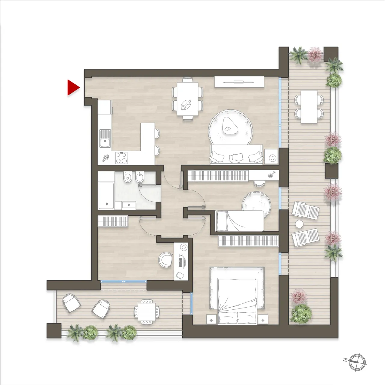 living - Caviglia 3A - unità 3 - Wonen - Dils - Verdiepingsplan - 1