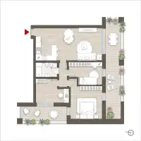 living - Caviglia 3A - unità 3 - Wonen - Dils - Verdiepingsplan thumbnail - 1