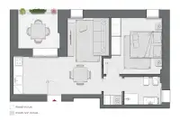 Bilocale di 61 m2 - Edificio C1 - LivinUp  | Milano - Floor Plan thumbnail - 1