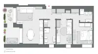 Two Bedrooms of 95 sqm - Edificio C1 - LivinUp  | Milano - Floor Plan thumbnail - 1