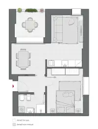 One Bedroom of 63 sqm - Edificio C2 - LivinUp  | Milano - Floor Plan thumbnail - 1