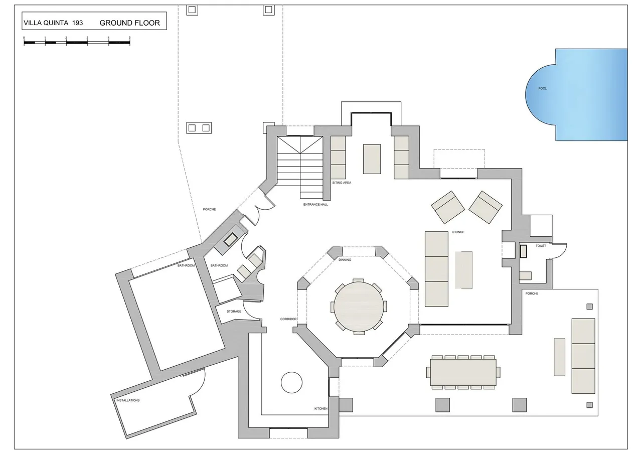 living - Casa / villa de 373m² con 122m² terraza en venta en Quinta - Plano del piso - 2