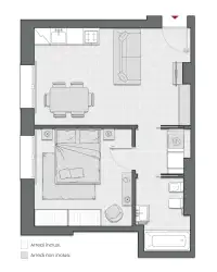 One Bedroom of 56 sqm - Edificio C2 - LivinUp  | Milano - Floor Plan thumbnail - 1