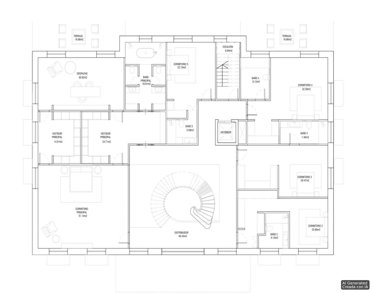 living - Parcela de 751m² en venta en Conde de Orgaz y Piovera - Plano del piso - 1