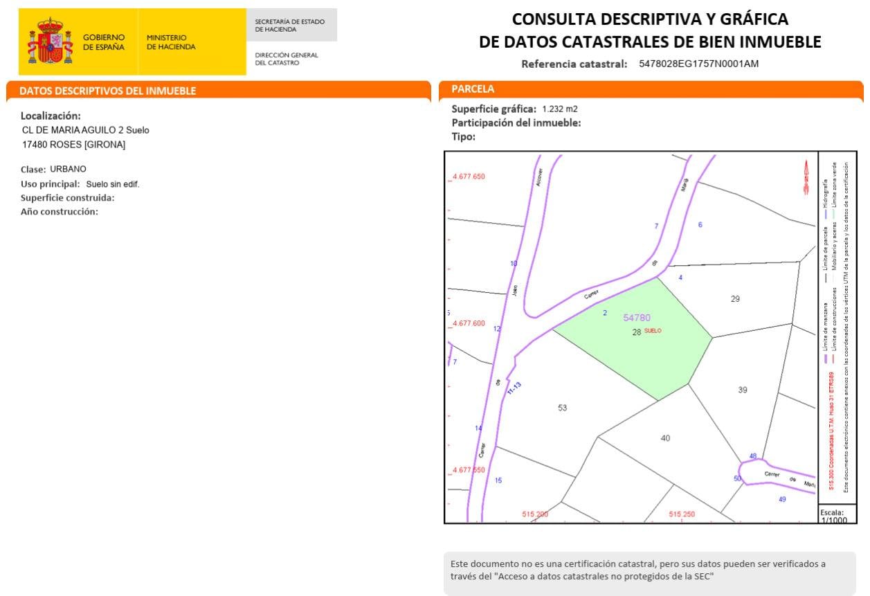 living - Parcela de 1,232m² en venta en Bahía de Rosas, Costa Brava - Plano del piso thumbnail - 3