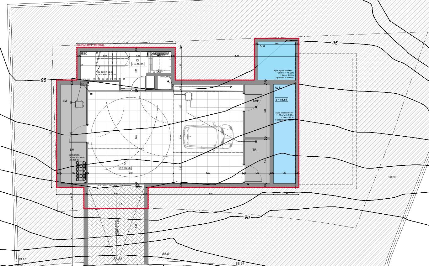 living - Parcela de 477m² en venta en Port d'Andratx, Islas Baleares - Plano del piso - 2