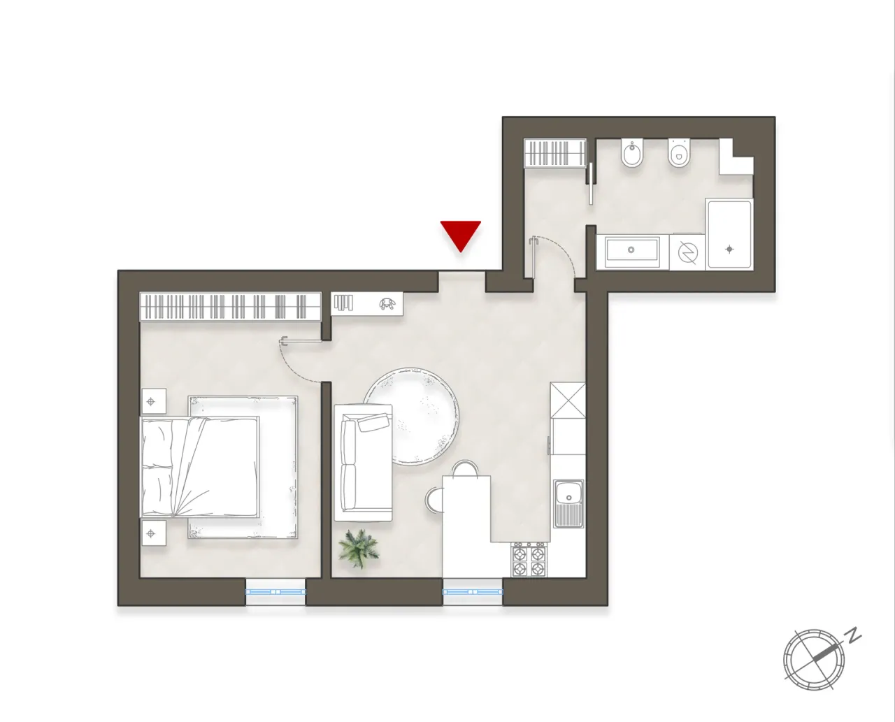 living - Settembrini 7 - Living - Dils - Floor Plan - 1