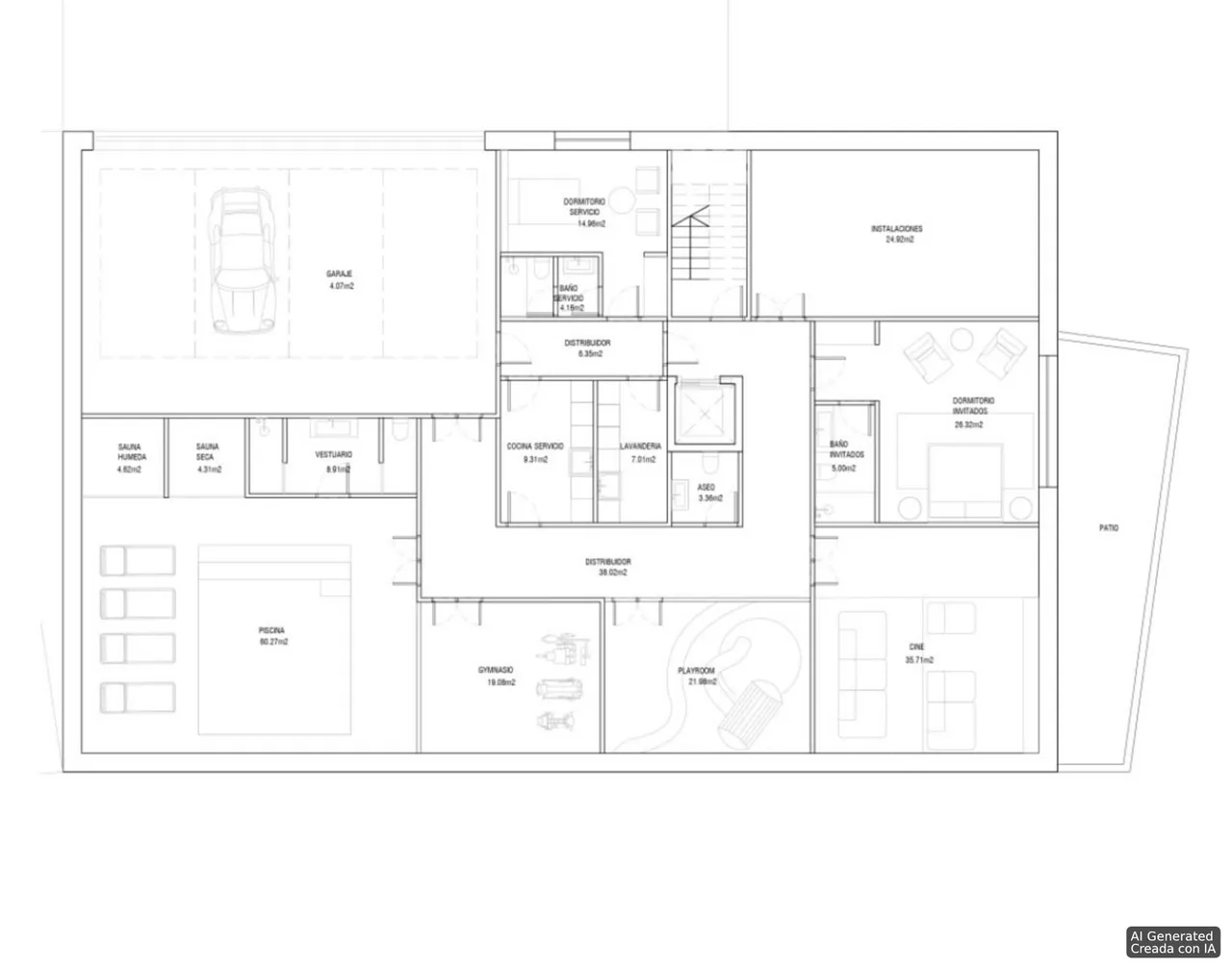 living - 751m² plot for sale in Conde de Orgaz and Piovera, Madrid - Floor Plan - 4