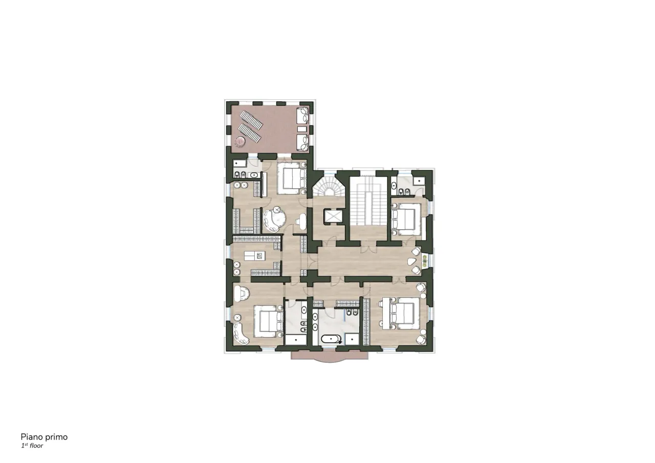 living - Villa Astaldi - Living - Dils - Plan d'étage - 2
