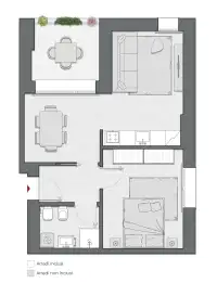 One Bedroom of 63 sqm - Edificio C2 - LivinUp  | Milano - Floor Plan thumbnail - 1