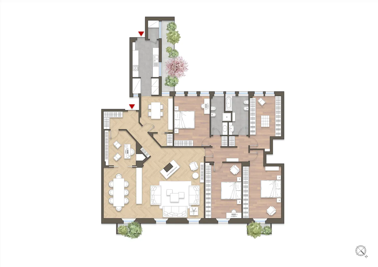 living - Leopardi 19 - Living - Dils - Verdiepingsplan - 1