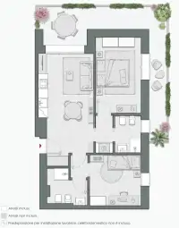 Two Bedrooms Compact of 88 sqm - Edificio C4 - LivinUp  | Milano - Floor Plan thumbnail - 1