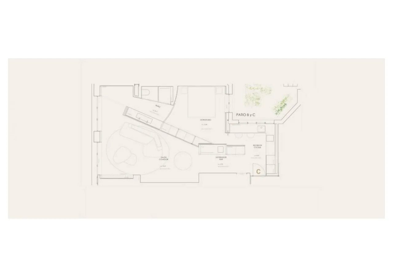 living - Ayala 20 Apartments, Recoletos, Madrid - Floor Plan - 1