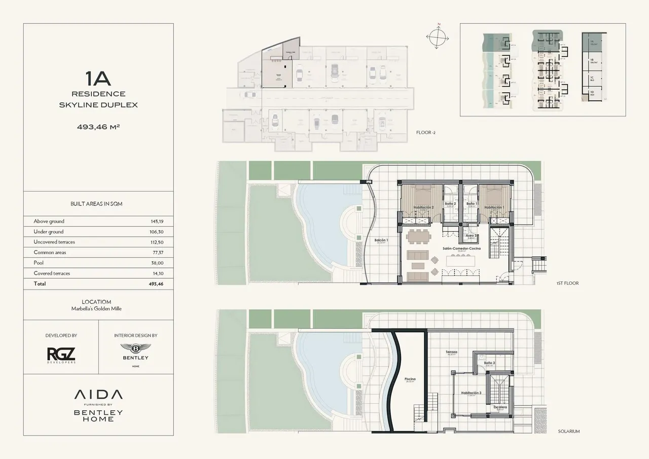 living - Aída, amueblado por Bentley - Plano del piso - 4