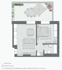 One Bedroom of 58 sqm - Edificio C2 - LivinUp  | Milano - Floor Plan thumbnail - 1