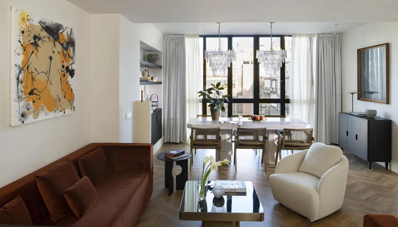 living - Piso de 140m² en alquiler en Eixample Derecho, Barcelona - gallery - 5